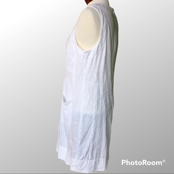 Island Company Westmoreland Mini Dress Linen Crewneck Front Patch Pockets - Picture 4 of 6